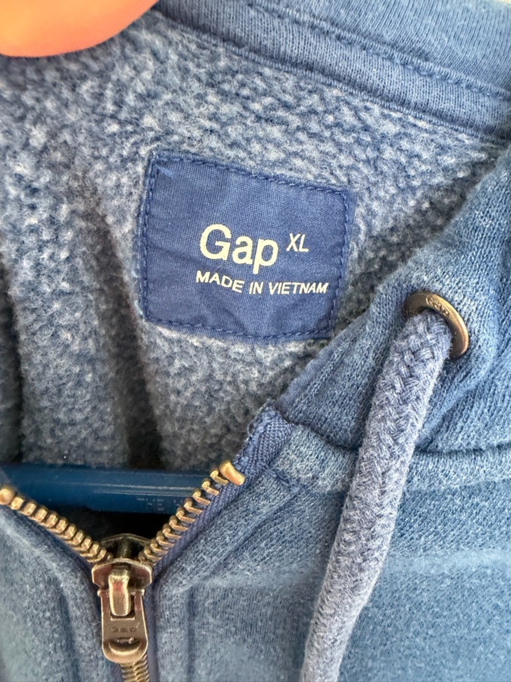 GAP Dusty Blue Full-Zip Hoodie with Sherpa Interior